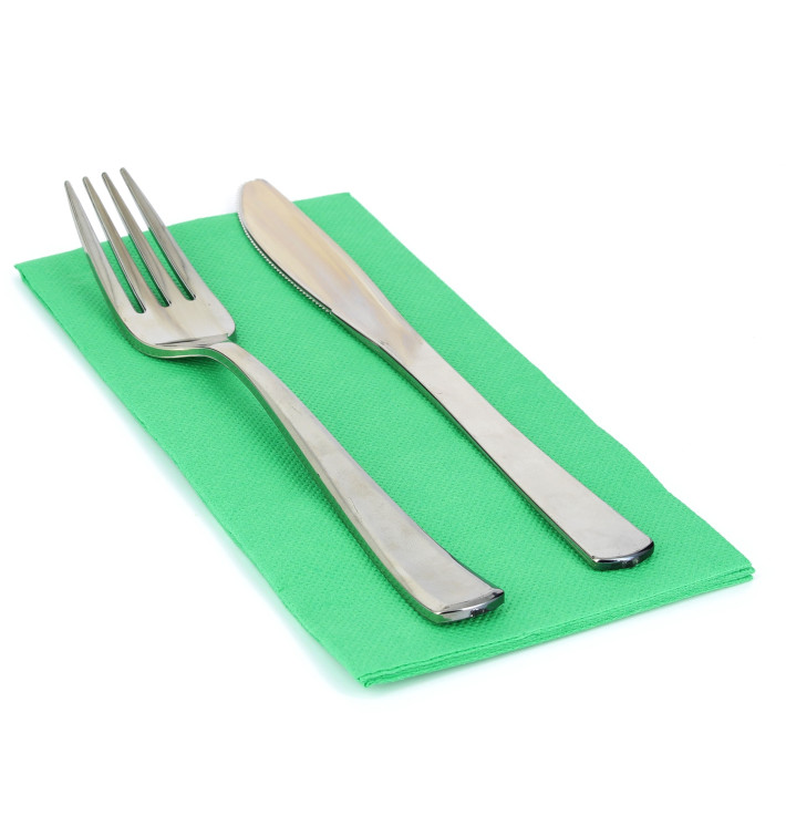 Tovagliolo di Carta 1/8 40x40cm Verde Punta-Punta Tovagliolo di Carta 1/8 40x40cm Verde Punta-Punta
