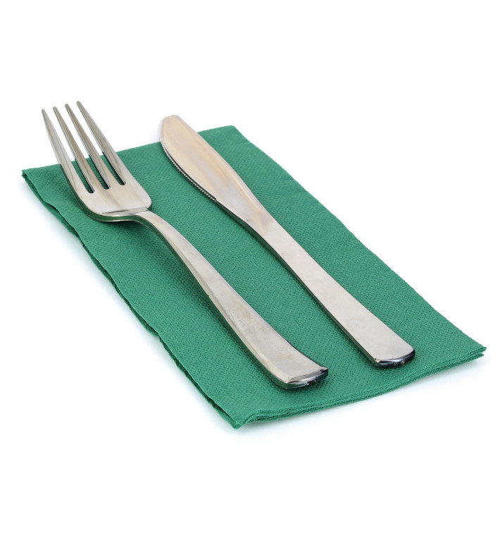 Tovagliolo di Carta 1/8 40x40cm Verde Punta-Punta Tovagliolo di Carta 1/8 40x40cm Verde Punta-Punta