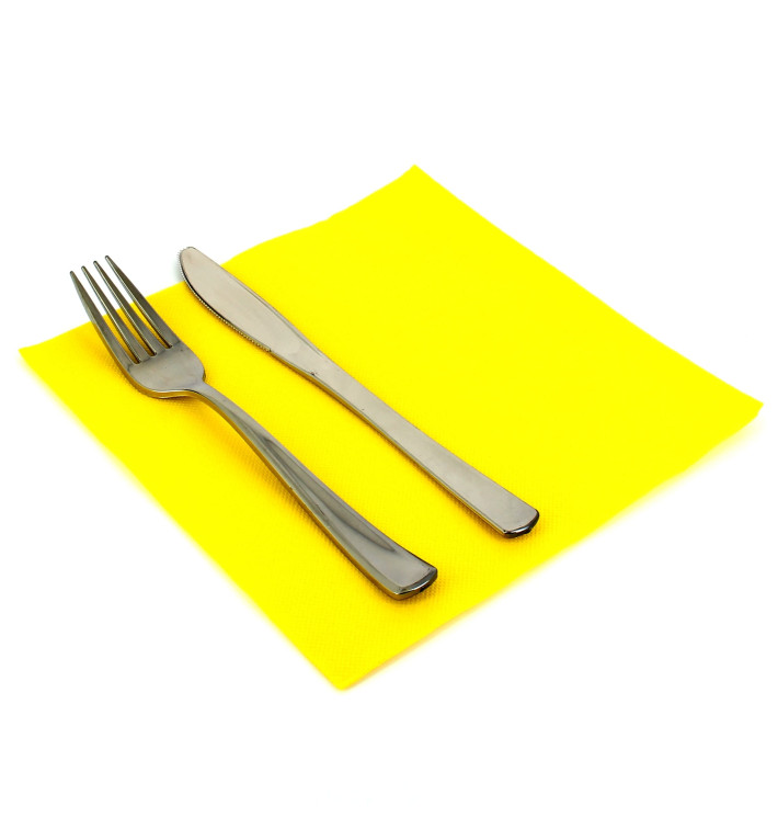 Tovagliolo di Carta 40x40cm Giallo Punta- Punta Tovagliolo di Carta 40x40cm Giallo Punta- Punta