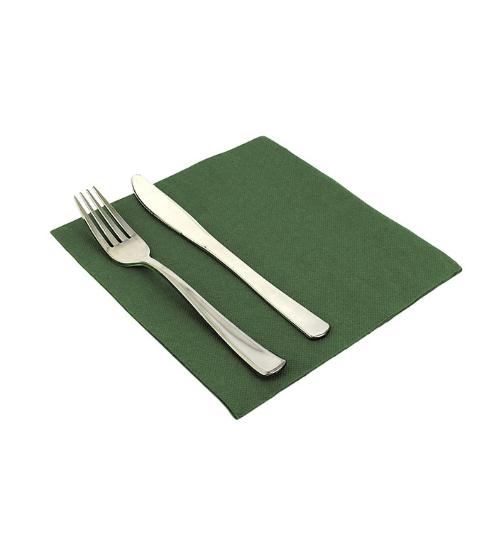 Tovagliolo di Carta 40x40cm Verde Punta-Punta Tovagliolo di Carta 40x40cm Verde Punta-Punta