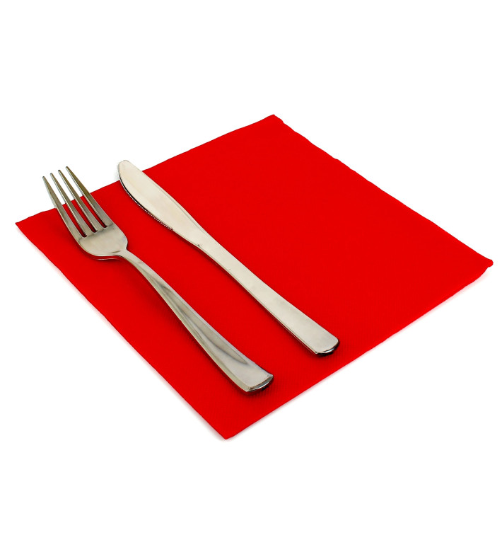 Tovagliolo di Carta 40x40cm Rosso Punta- Punta Tovagliolo di Carta 40x40cm Rosso Punta- Punta