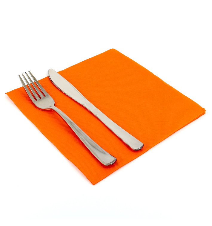 Tovagliolo di Carta 40x40cm Arancione Punta-Punta Tovagliolo di Carta 40x40cm Arancione Punta-Punta