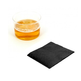 Tovagliolo di Carta Cocktail 20x20cm Nero (100 Pezzi)