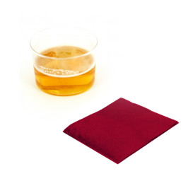 Tovagliolo di Carta Cocktail 20x20cm Bordò (100 Pezzi)