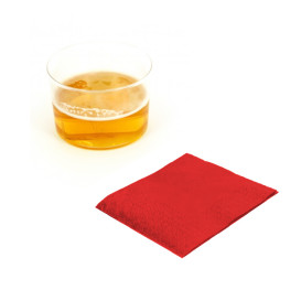 Tovagliolo di Carta Cocktail 20x20cm Rosso (6.000 Pezzi)