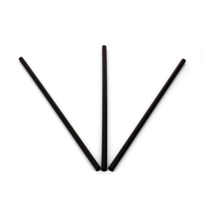 Cannuccia Dritta per Mojito Nero Ø6mm 13cm Cannuccia Dritta per Mojito Nero Ø6mm 13cm