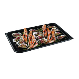 Vassoio Plastica Coperchio Nero 55x37 cm (25 Pezz)